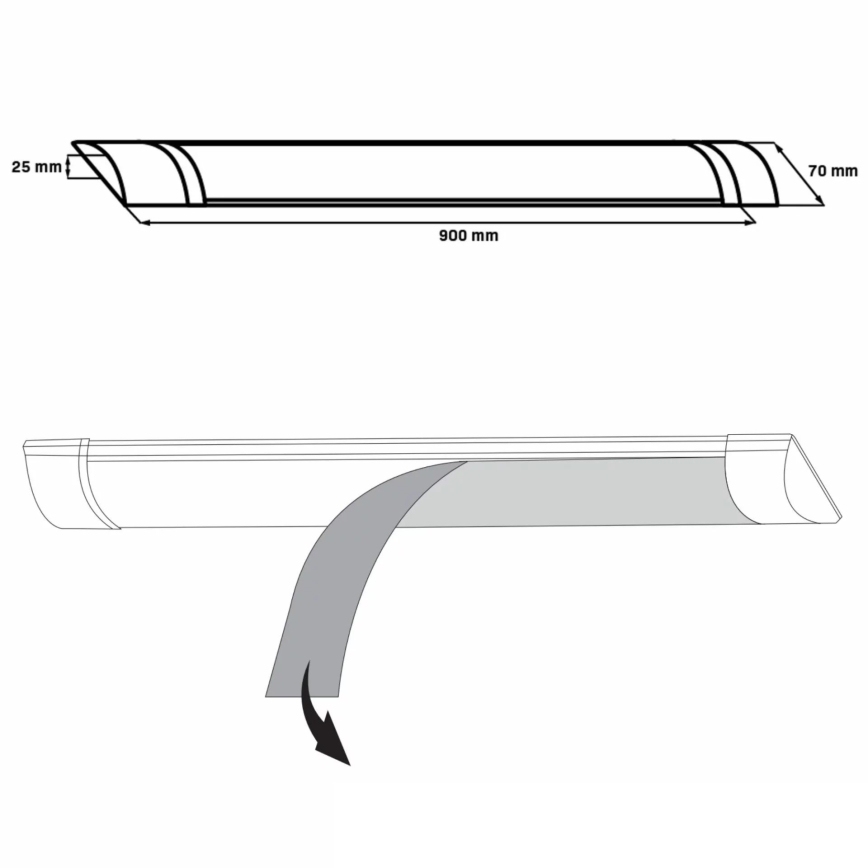 Keittiökaappien alla oleva LED-valo LED/30W/230V 4000K 90 cm valkoinen