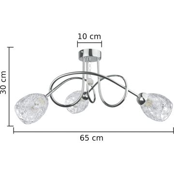 Kiinteä kattokruunu TWIST CRYSTAL 3xE14/40W/230V