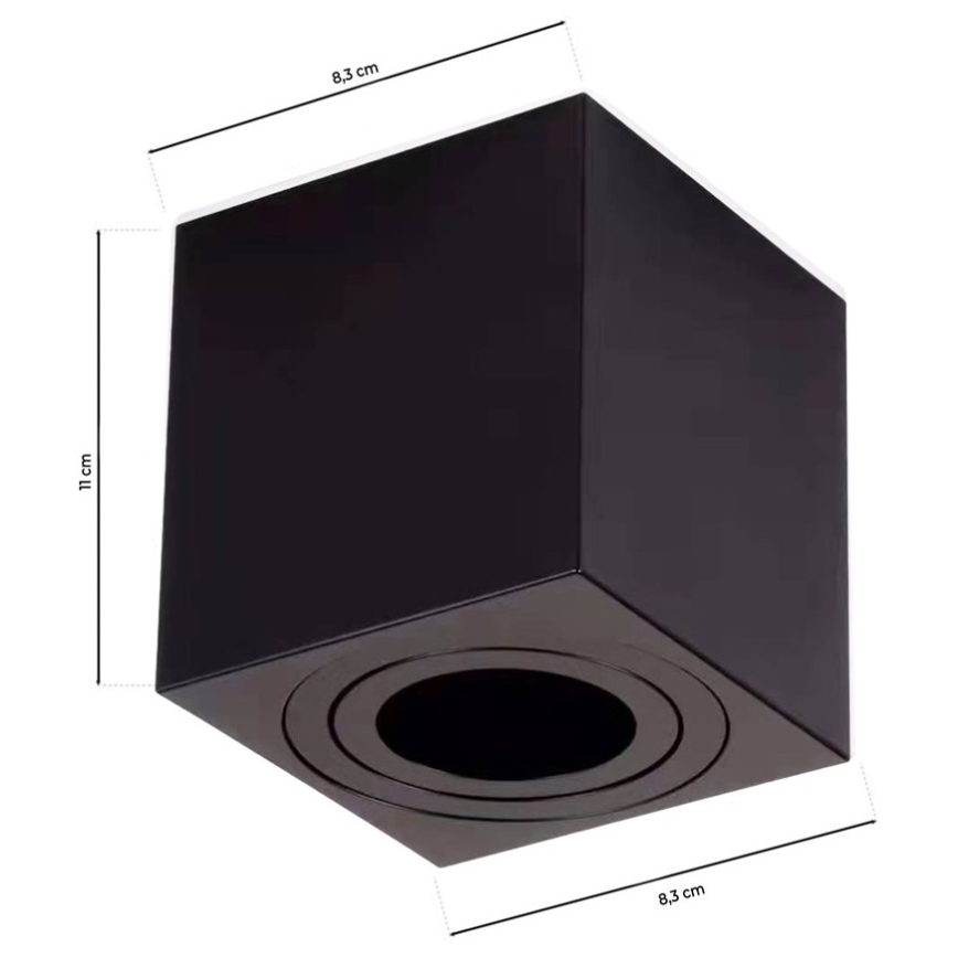 Kohdevalo BIMA 1xGU10/25W/230V neliö musta