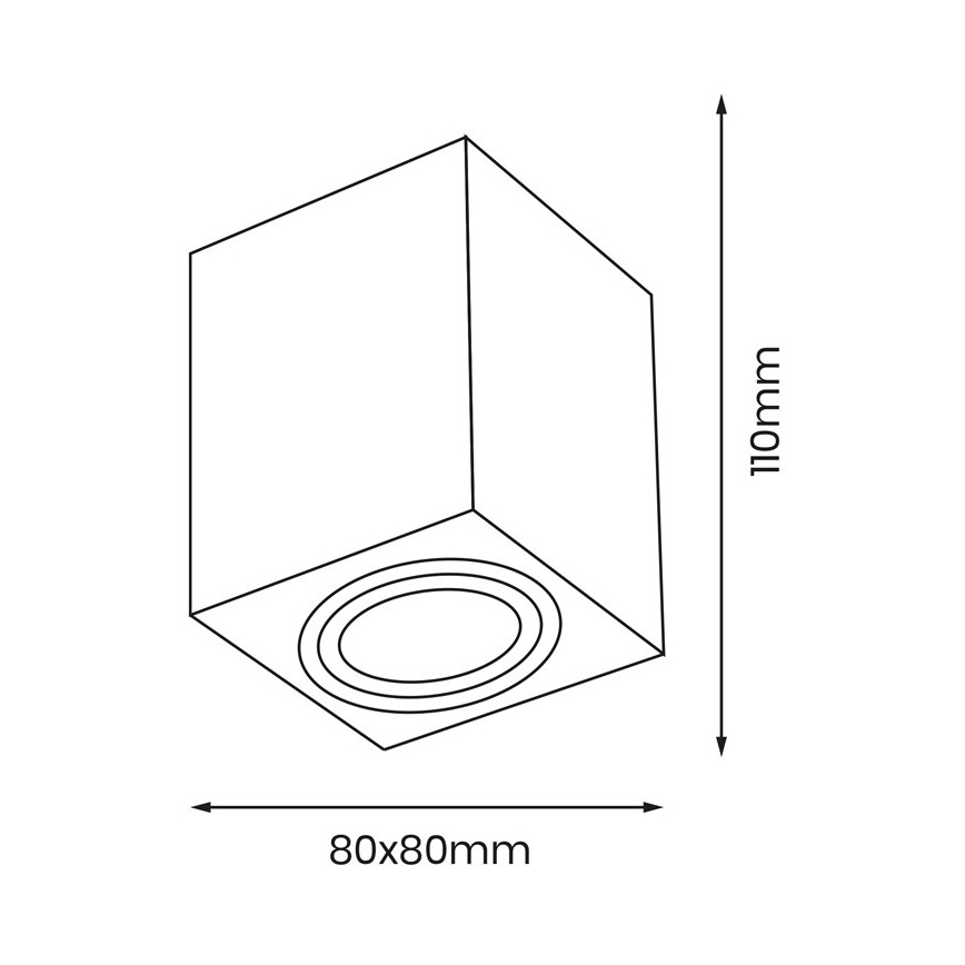 Kohdevalo BIMA 1xGU10/25W/230V neliö musta