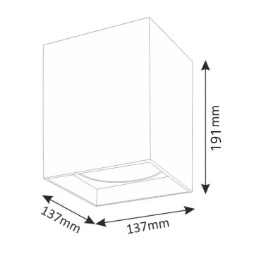 Kohdevalo JUPITER 1xE27/20W/230V 13,7x13,7 cm musta