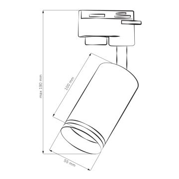 Kohdevalo kiskojärjestelmään PARIISI 3xGU10/10W/230V + 1 m kisko systeemi valkoinen