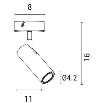 Kohdevalo ROSETTE 1xGU10/7W/230V musta