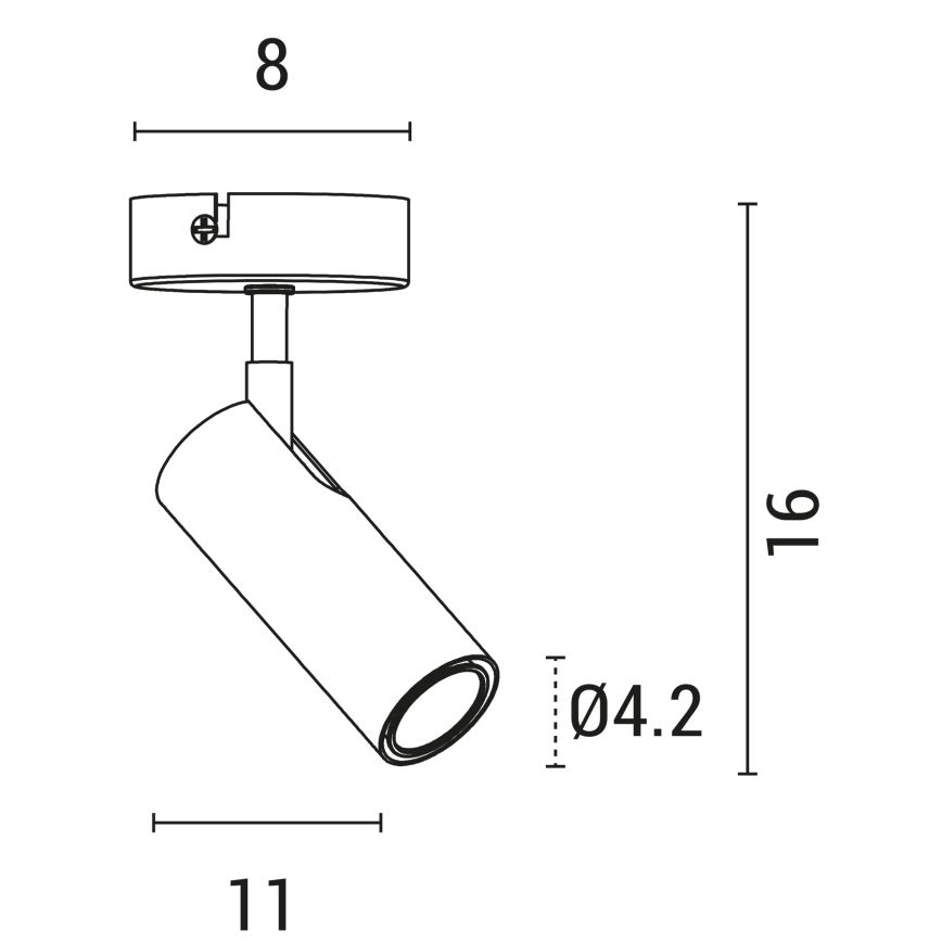 Kohdevalo ROSETTE 1xGU10/7W/230V musta