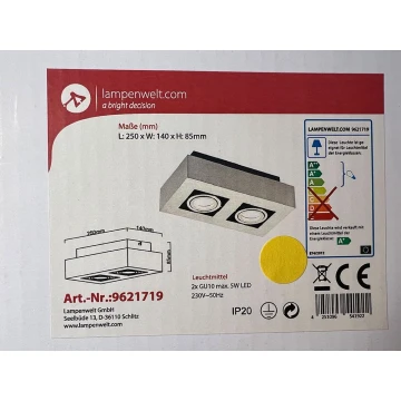 Lampenwelt - Kohdevalo 2xGU10/5W/230V