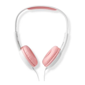 Langalliset kuulokkeet vaaleanpunainen / valkoinen