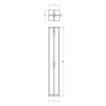 Lattiavalaisin ARNOLD 2xE27/60W/230V musta