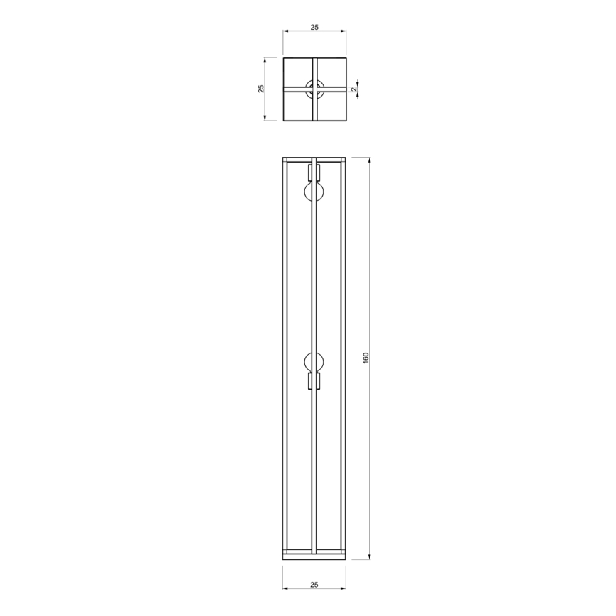 Lattiavalaisin ARNOLD 2xE27/60W/230V musta