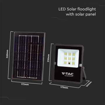 LED Aurinkokenno ulkovalonheitin LED/6W/3,2V 4000K IP65 + kaukosäädin