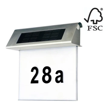 LED Aurinkopaneeli talonnumero LED/2x0,07W/2,4V IP44 - FSC-sertifioitu
