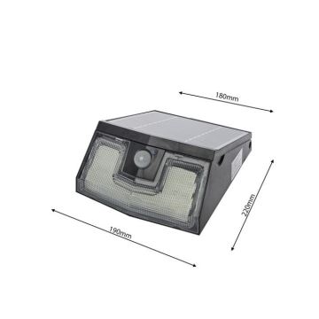 LED Aurinkoseinävalaisin sensorilla TRANSFORMER LED/7W/3,7V IP65 + kaukosäädin