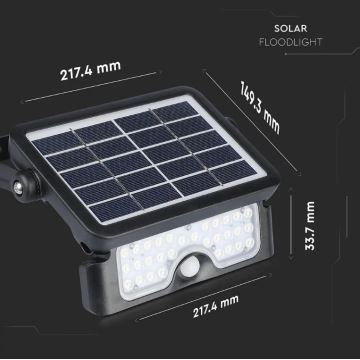 LED Aurinkovalonheitin anturilla LED/5W/3,7V IP65 4000K