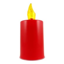 LED Candle LED/2xAA lämpimänvalkoinen 10,8 cm punainen