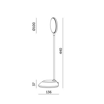 LED Himmennettävä ja ladattava pöytälamppu VISUA LED/5W/5V 3000-5000K 1200 mAh harmaa