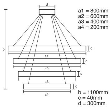 LED-himmennettävä kattokruunu johdossa LED/165W/230V 3000-6500K + kaukosäädin