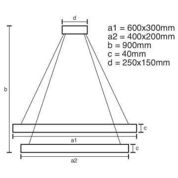 LED-himmennettävä kattokruunu johdossa LED/65W/230V 3000-6500K + kaukosäädin