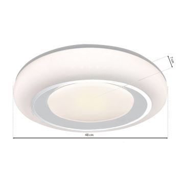 LED-himmennettävä kattovalaisin MEGAN LED / 48W / 230V + kauko-ohjain