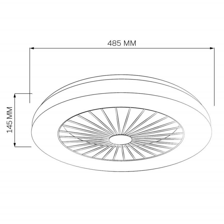 LED Himmennettävä kattovalaisin tuulettimella LED/48W/230V 3000-6500K musta + kauko-ohjaus