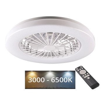 LED Himmennettävä kattovalaisin tuulettimella LIBYA LED/48W/230V 3000-6500K valkoinen + kauko-ohjaus