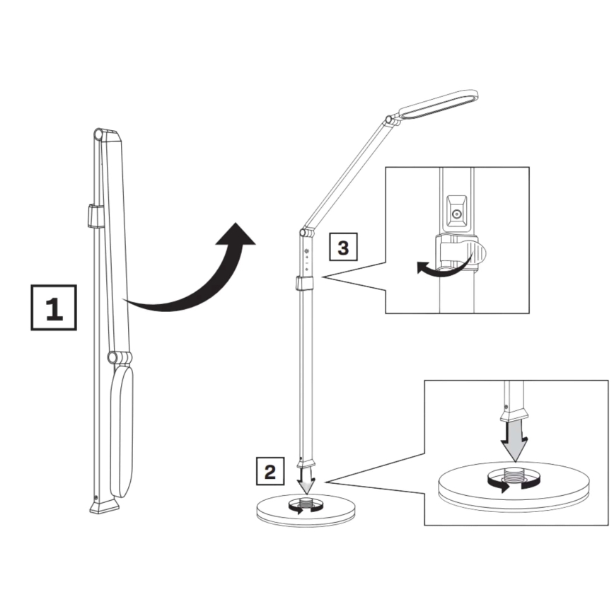 LED Himmennettävä kosketus lattialamppu FERRARA LED/13W/230V 3000/4000/6000K musta