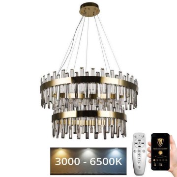 LED Himmennettävä kristalli kattokruunu johdossa LED/190W/230V 3000-6500K + kauko-ohjaus