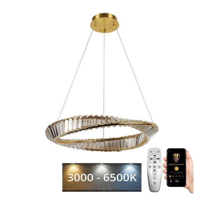 LED Himmennettävä kristalli kattokruunu johdossa LED/40W/230V 3000-6500K + kauko-ohjaus