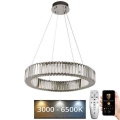 LED Himmennettävä kristalli kattokruunu johdossa LED/40W/230V 3000-6500K kromi + kauko-ohjaus