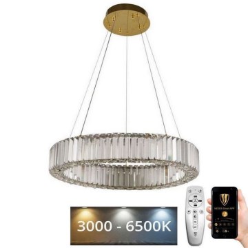 LED Himmennettävä kristalli kattokruunu johdossa LED/40W/230V 3000-6500K kromi/kulta + kauko-ohjaus