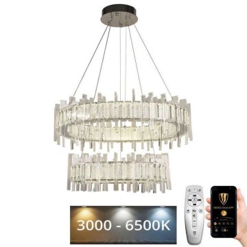 LED Himmennettävä kristalli kattokruunu johdossa LED/65W/230V 3000-6500K + kauko-ohjaus