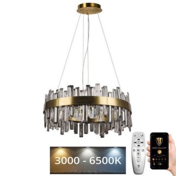 LED Himmennettävä kristalli kattokruunu johdossa LED/80W/230V 3000-6500K + kauko-ohjaus