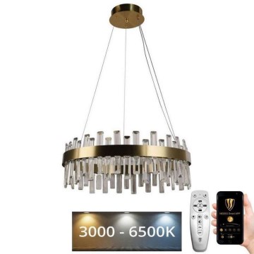 LED Himmennettävä kristalli kattokruunu johdossa LED/80W/230V 3000-6500K + kauko-ohjaus