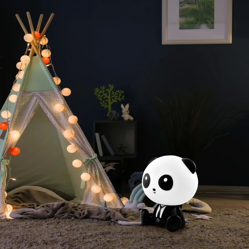 LED Himmennettävä lasten kosketus lamppu PANDA LED/2,5W/3,7V 1200 mAh