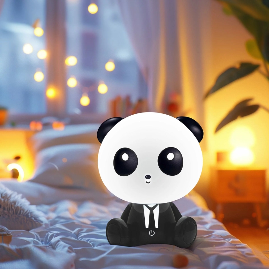 LED Himmennettävä lasten kosketus lamppu PANDA LED/2,5W/3,7V 1200 mAh