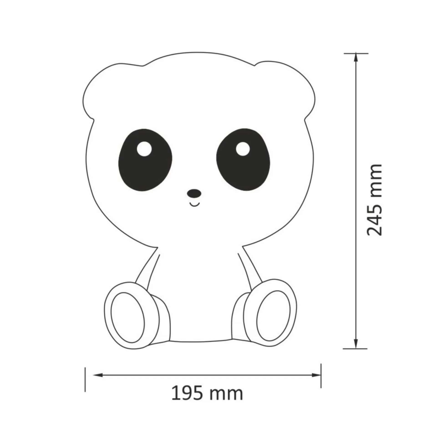 LED Himmennettävä lasten kosketus lamppu PANDA LED/2,5W/3,7V 1200 mAh