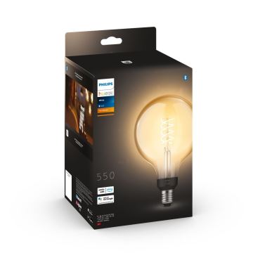 LED Himmennettävä polttimo Philips Hue WHITE FILAMENT G125 E27/7W/230V 2100K