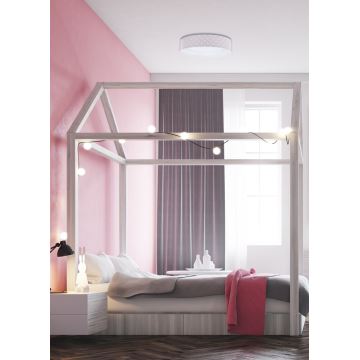 LED-himmennettävä kattovalaisin SMART GALAXY KIDS LED/24W/230V 3000-6500K tähdet pinkki/valkoinen + kaukosäädin