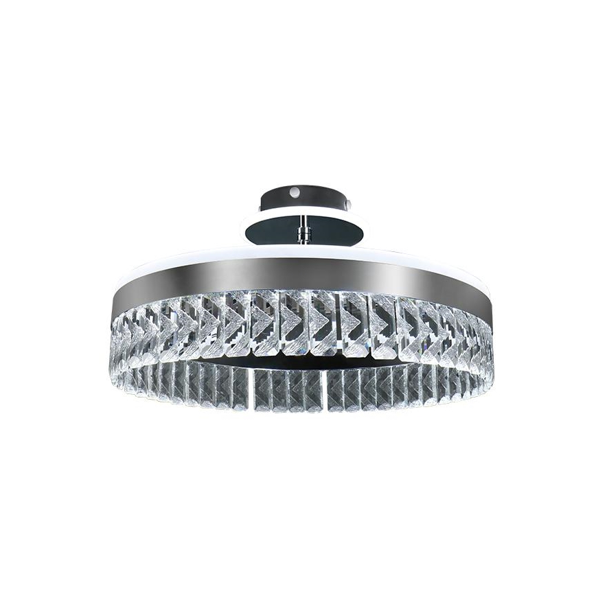 LED Himmennettävä kristalli kiinteä kattokruunu LED/75W/230V 3000-6500K kromi + kauko-ohjaus