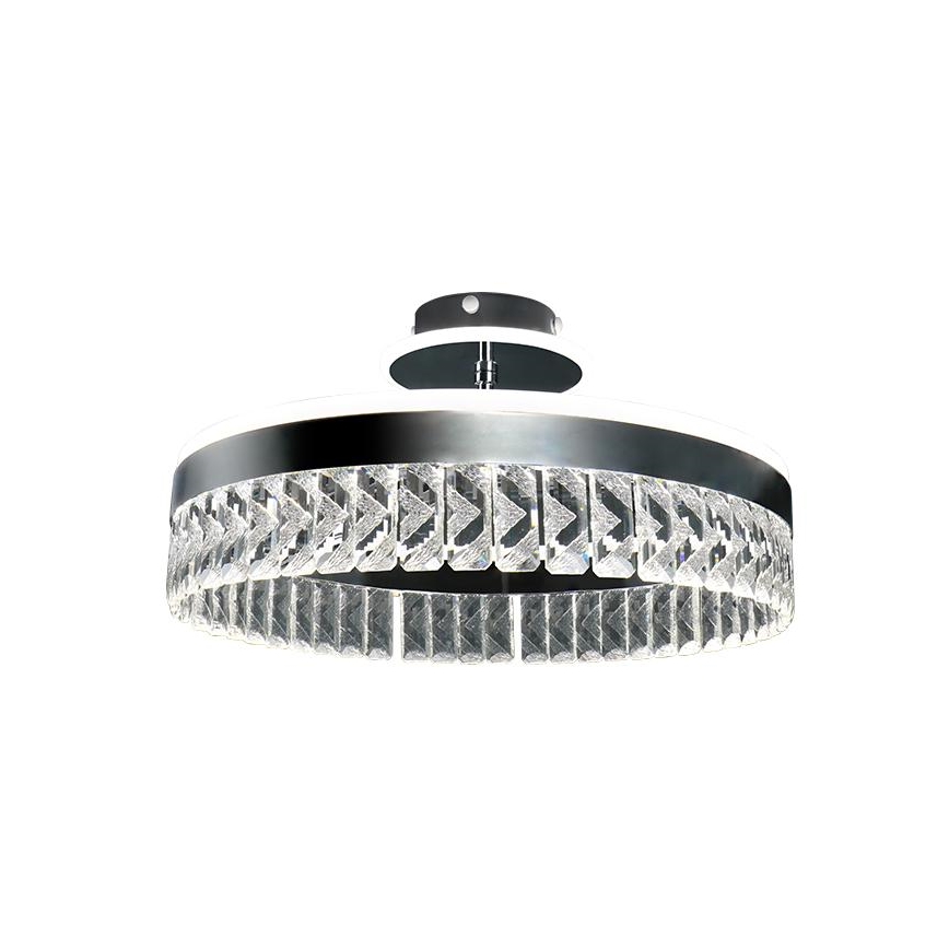 LED Himmennettävä kristalli kiinteä kattokruunu LED/75W/230V 3000-6500K kromi + kauko-ohjaus