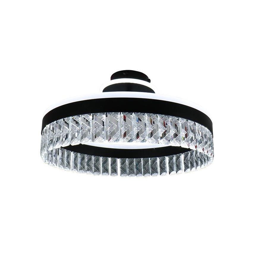 LED Himmennettävä kristalli kiinteä kattokruunu LED/75W/230V 3000-6500K musta + kauko-ohjaus