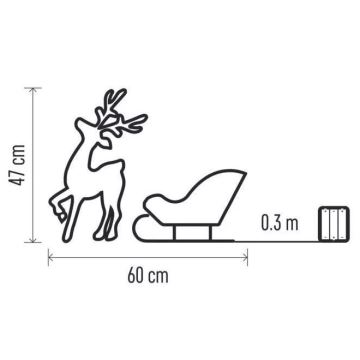 LED joulukoriste LED/3xAA lämmin valkoinen