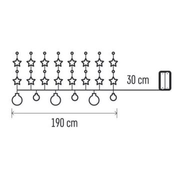 LED jouluvalot 20xLED/2xAA 2,2 m lämmin valkoinen