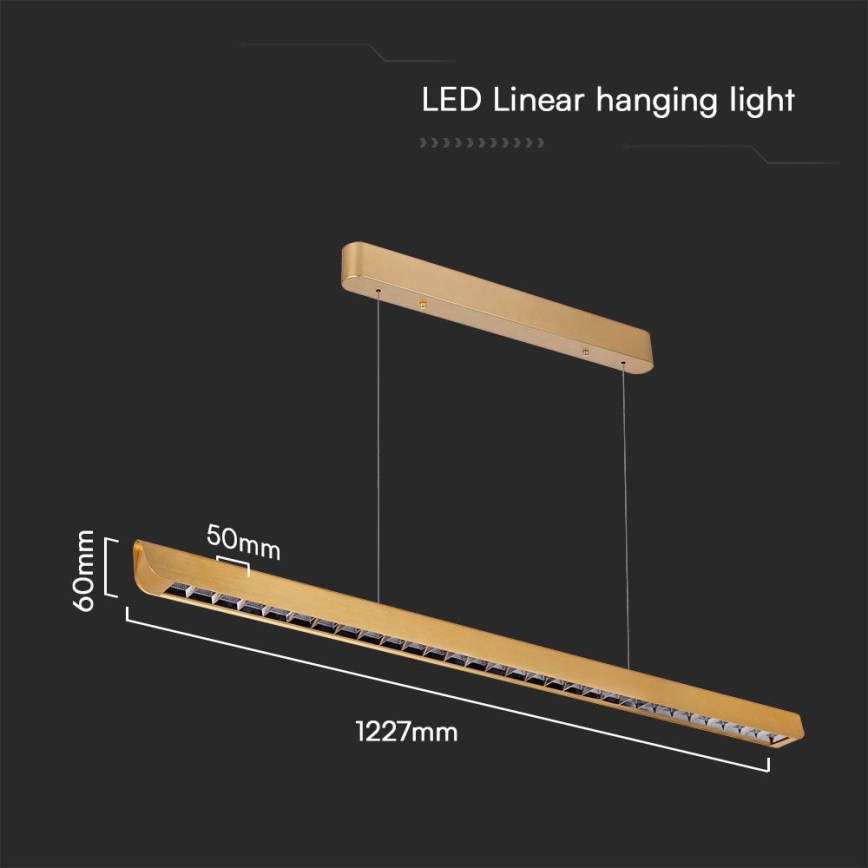 LED-kattokruunu johdossa LED/36W/230V 3000/4000/6400K kulta