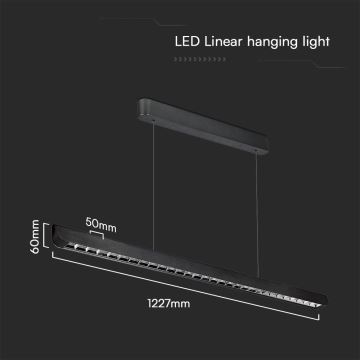 LED-kattokruunu johdossa LED/36W/230V 3000/4000/6400K musta