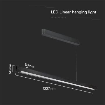 LED-kattokruunu johdossa LED/36W/230V 3000/4000/6400K musta