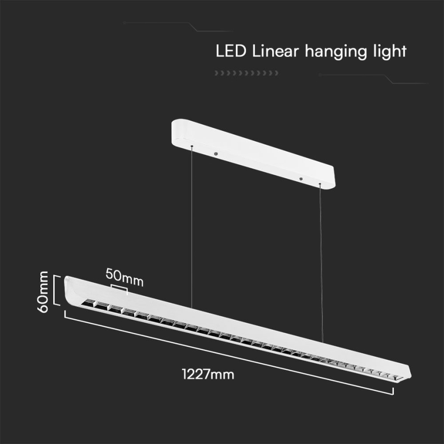 LED-kattokruunu johdossa LED/36W/230V 3000/4000/6400K valkoinen