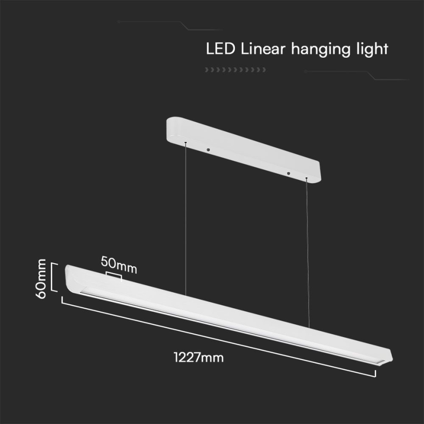 LED-kattokruunu johdossa LED/36W/230V 3000/4000/6400K valkoinen