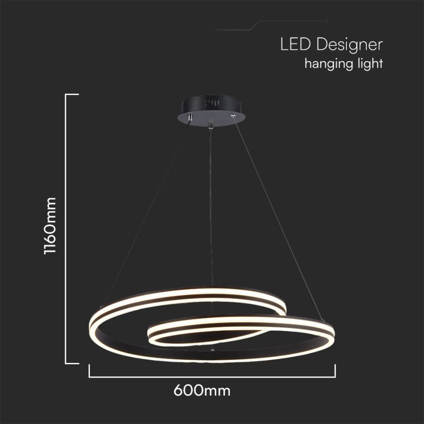 LED-kattokruunu johdossa LED/40W/230V 3000/4000/6400K