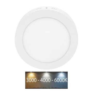 LED-kattovalaisin kylpyhuoneeseen LADA LED/12W/230V 3000/4000/6000K halkaisija 17 cm IP44 valkoinen