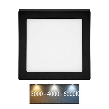 LED-kattovalaisin kylpyhuoneeseen RAFA LED/12W/230V 3000/4000/6000K 17x17 cm IP44 musta