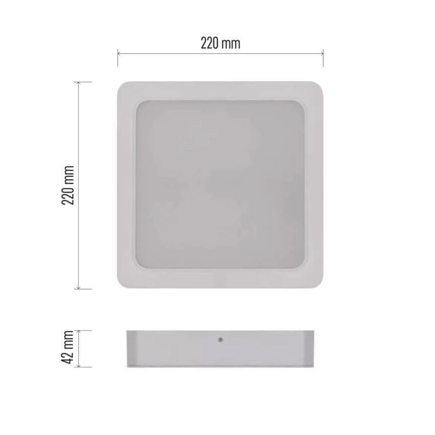 LED-kattovalaisin LED/24W/230V 22x22 cm valkoinen